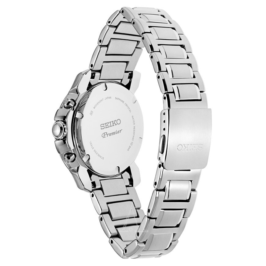 Seiko Premier SSC597P1 Solar Chronograph Black Dial - Jam Tangan Pria SSC597