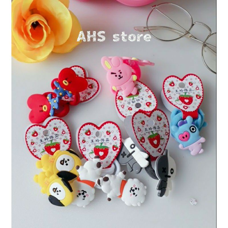 [2pcs] KUNCIR DONUT BTS / IKAT RAMBUT DONAT BTS BT21 / KUNCIR KARET RAMBUT BT21