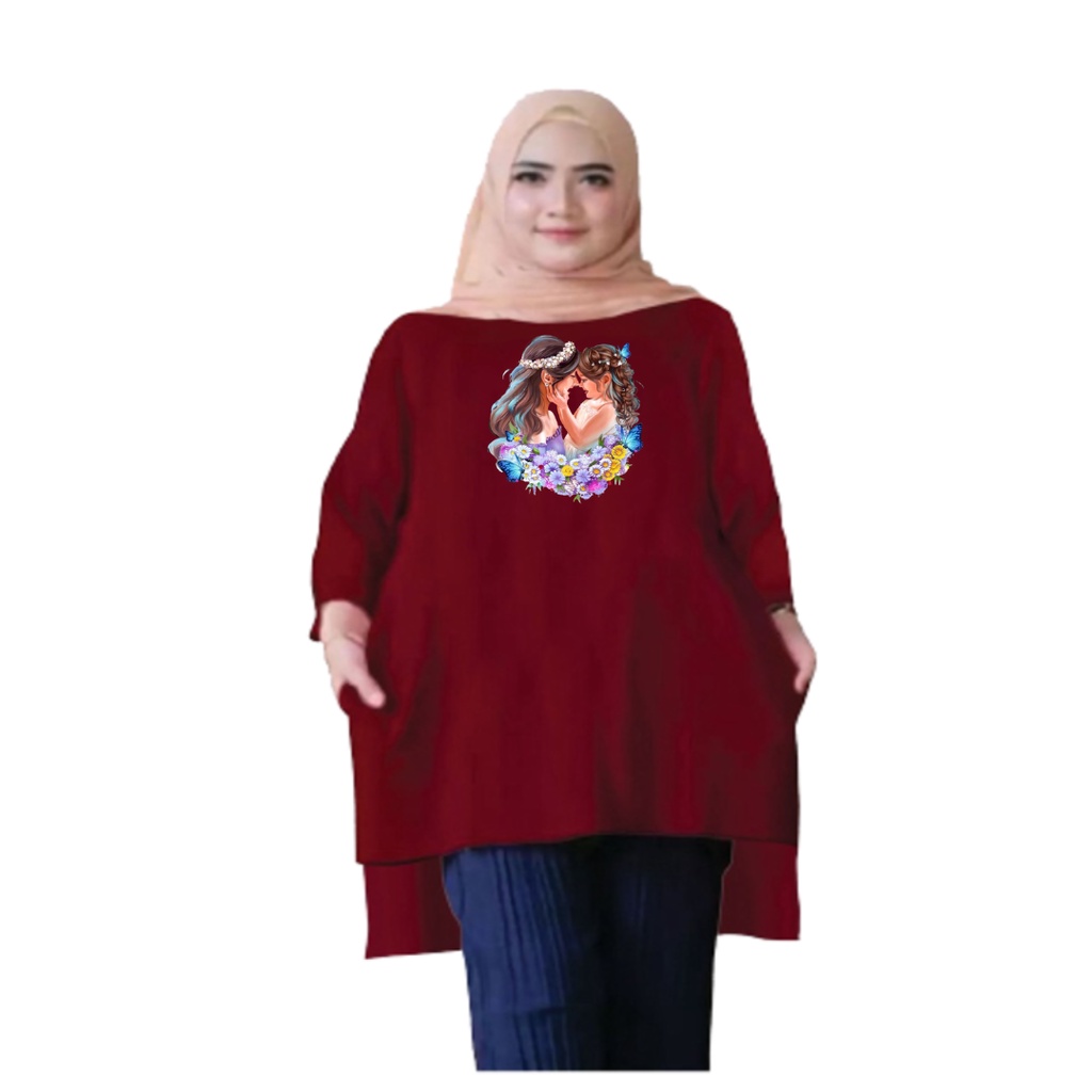 Tunik Jumbo Mom and Kids/ Atasan Wanita XL,XXL