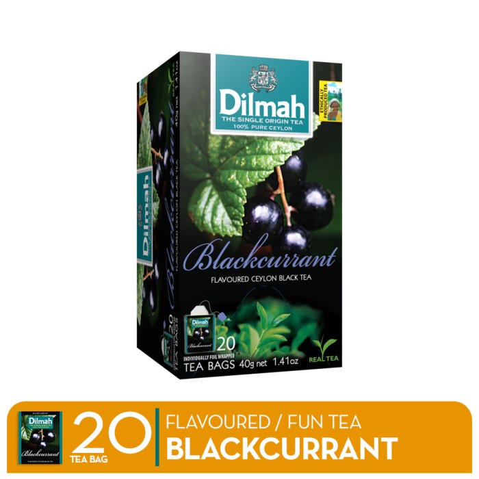 

TEH-DAUN- DILMAH FUN TEA BLACKCURRANT - TEH CELUP - ENVELOPE 20S -DAUN-TEH.