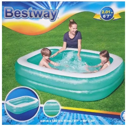 Bestway 54005 dan 54006 Kolam Renang Karet Anak Keluarga Besar 201 cm 262 cm Rectangular Family Pool 262x175 x51cm