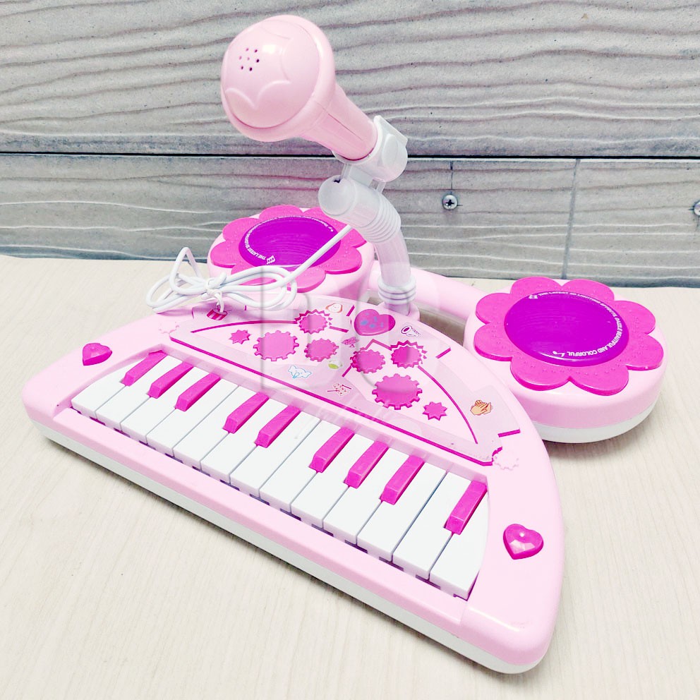 Electronic Organ Happy Music Mainan Piano Musik Dengan Microphone Bisa Menyala