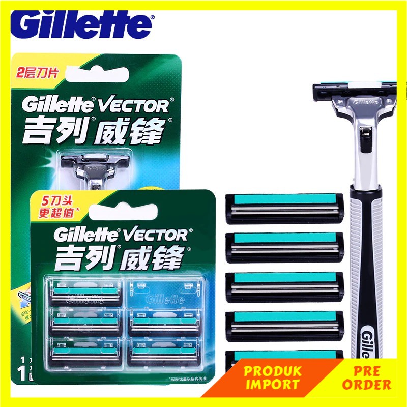 PRODUK PO Original Gillette Vector Razor Blades For Men Shaver Safety Pen Razor Shaving Blade
