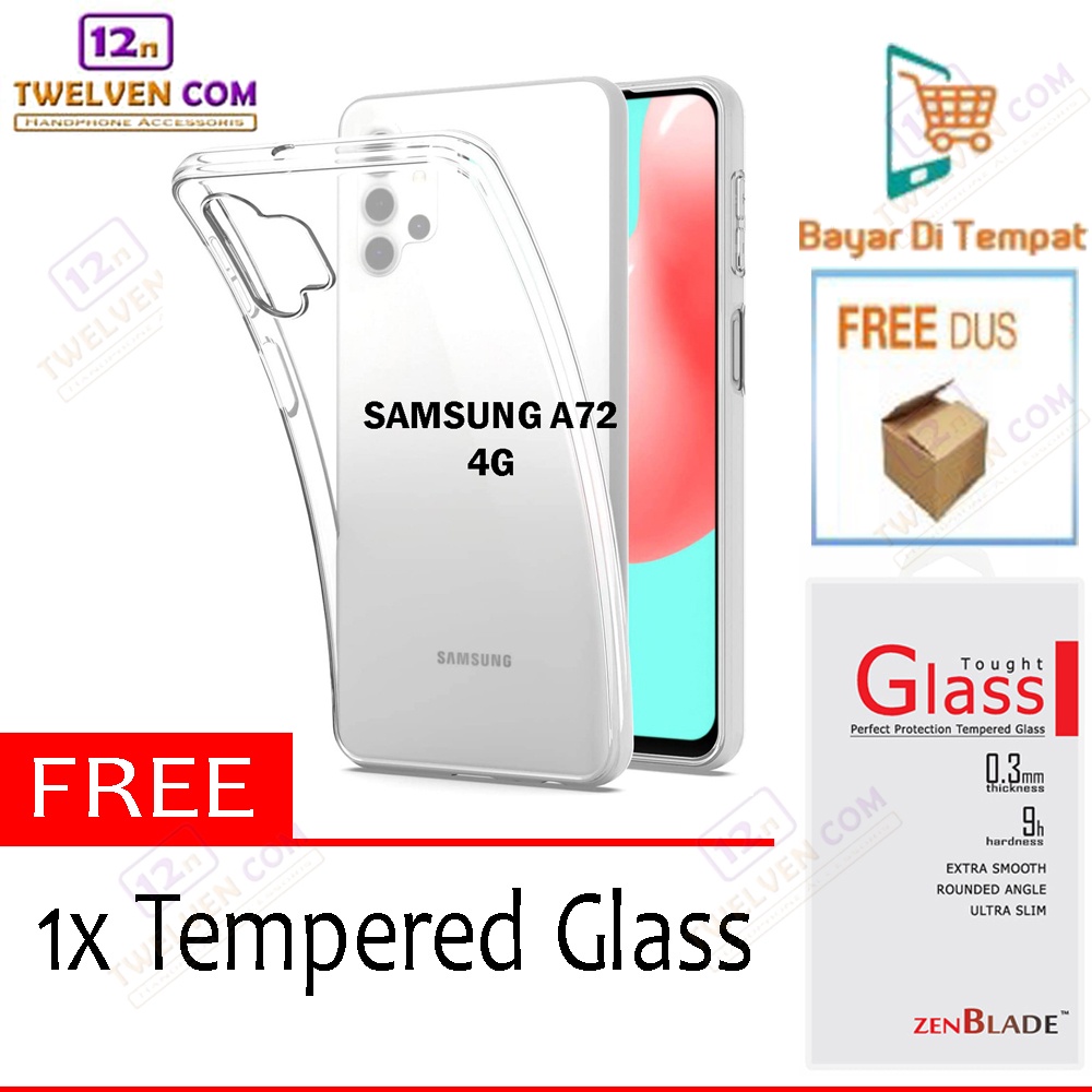 [FLASH SALE] Case Anti Crack Anti Shock Softcase Samsung A72 4G - Free Tempered Glass