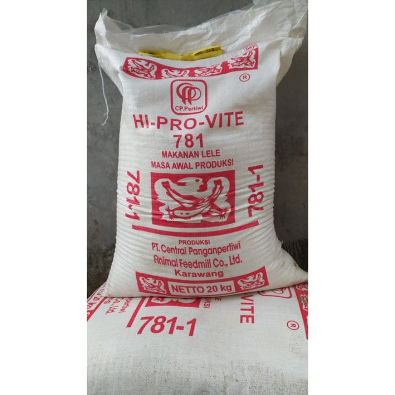 pelet 781-1 HI PRO VITE (20 kg) makanan lele masa awal produksi lele nila gurame dll
