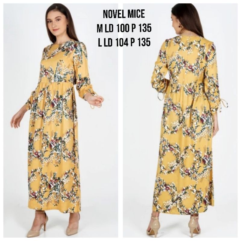 Gamis Dress Panjang Remaja Dewasa Novel Mice