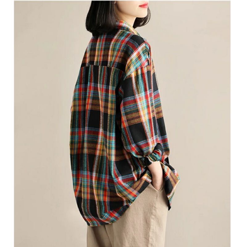 MDLV ~ 8930# Giordana Flannel Plaid Shirt Kemeja Kotak Korea Import