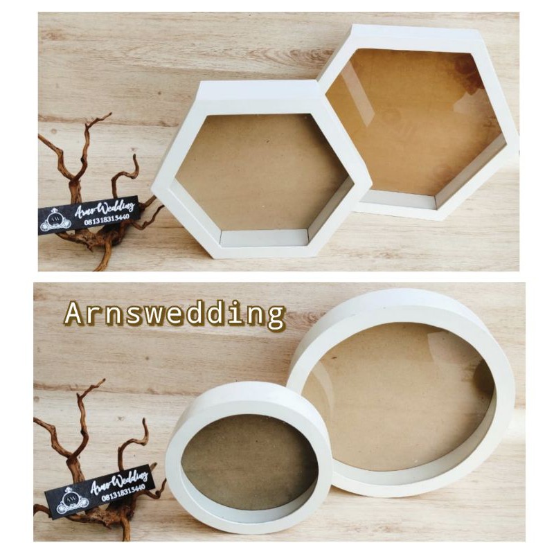 Bingkai Hexa Bingkai Limas Bingkai Segi 6 Bingkai Bulat Frame Bulat Lingkaran Bingkai 3D Mahar Nikah