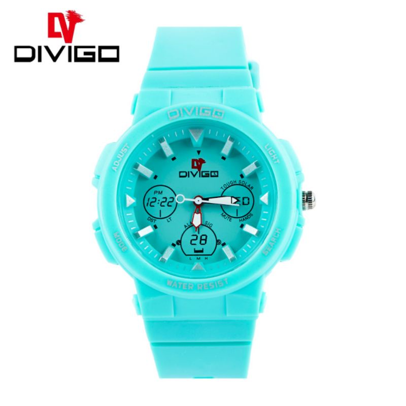 (Cod)Jam Tangan Wanita Fashion Divigo crono3 Water Resist/Anti Air Strap Rubber/Karet(Dikirim Jakarta)