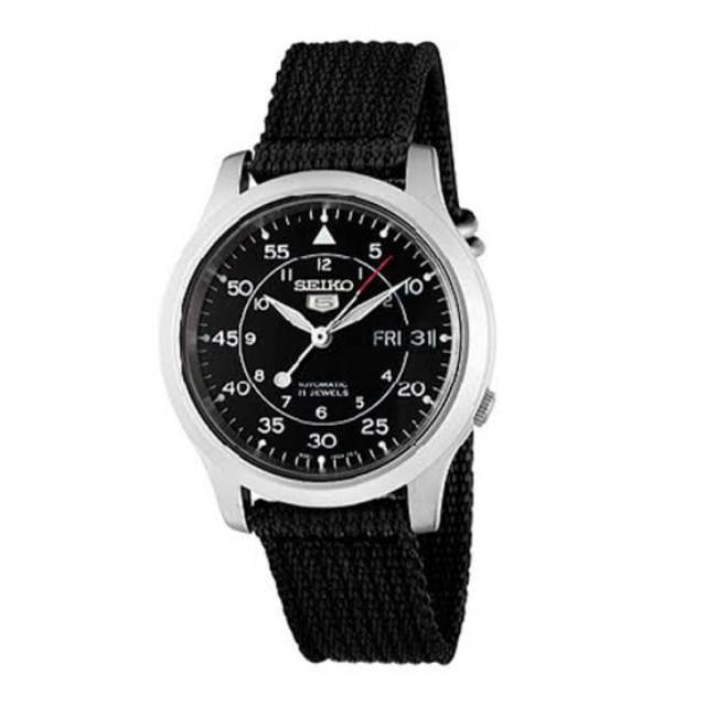 Seiko 5 SNK809k2 Automatic Black Mikitary Nylon Strap