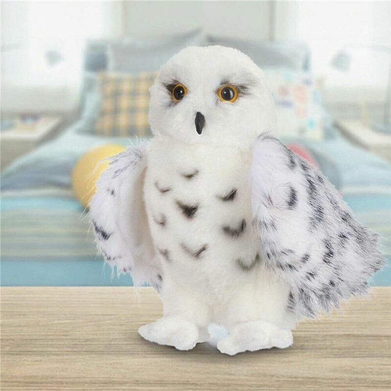 30cm Cute Wizard Snowy Owl Plush Toy Soft Stuffed Vivid Realistic Animal Xmas Gift