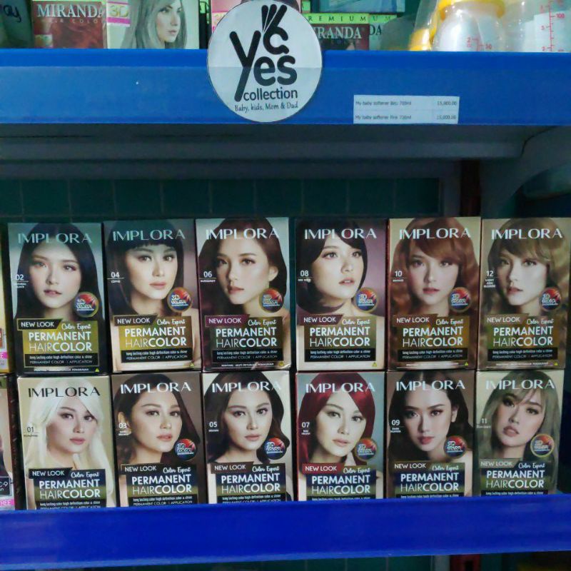 Implora Cat Semir Pewarna Rambut Permanent Hair Color Bleaching Ash Grey Bronze Blonde burgundy Dark Brown Red Wine