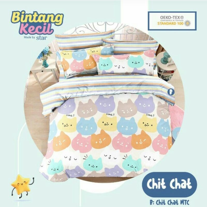 Seprai katun star  collection motif chit chat (Tika)