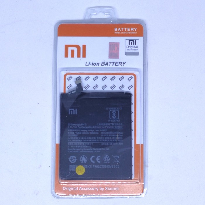 Baterai xiaomi MI A1 MIA1 Redmi Note 5A BN31 original 100%