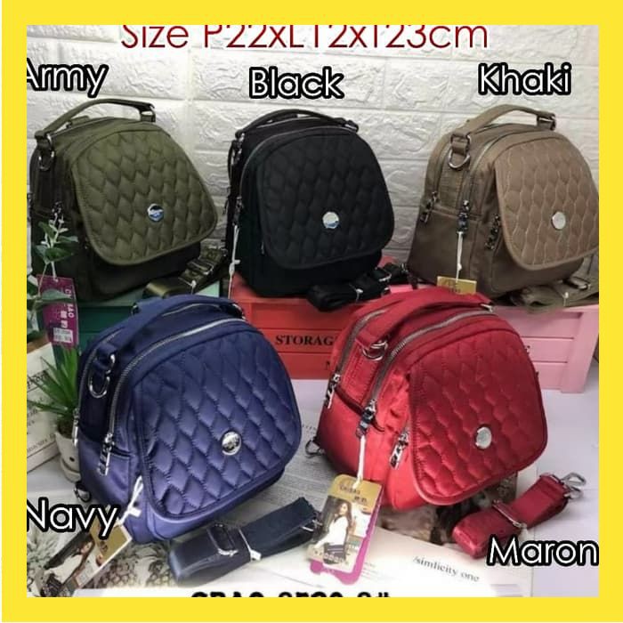 TAS CHIBAO BORDIR 3IN1 BACKPACK CHIBAO BORDIR 3 FUNGSI KEKINIAN MINI WANITA FS026