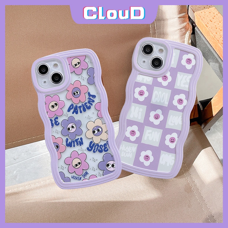 Soft Case TPU Motif Kartun Smiley Bunga Untuk iPhone 6 7 XR X XS Max 11 13 12 14 Pro Max 7 8 6s 14 Plus SE 2020