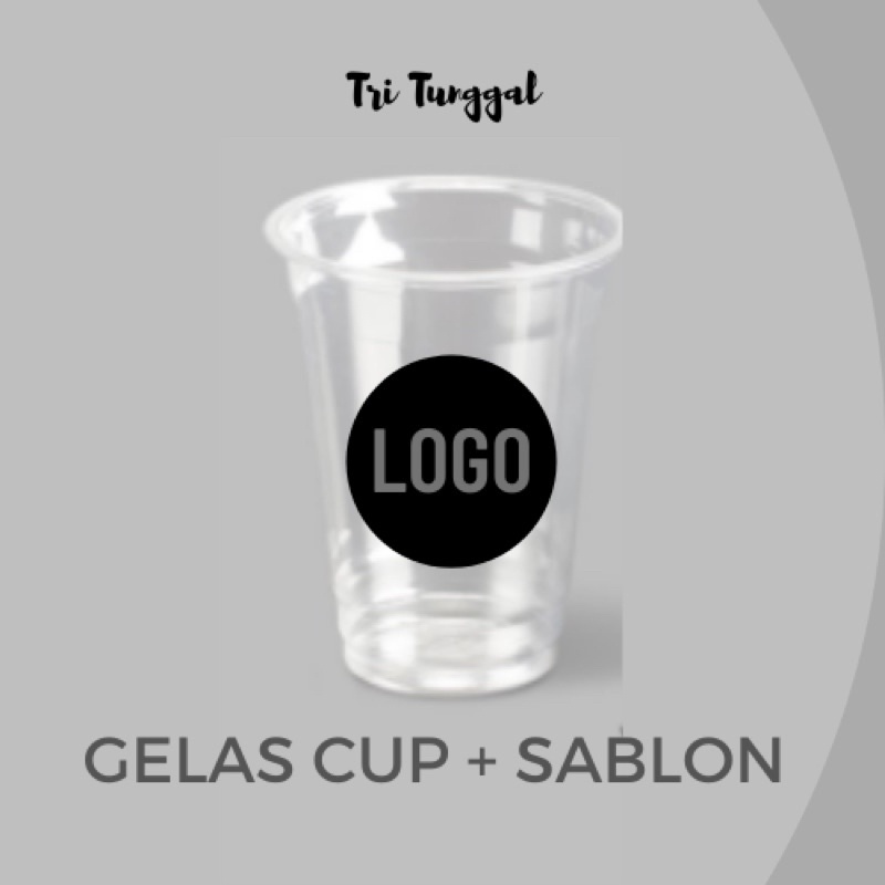CUP PLASTIK GELAS SUDAH SABLON 16 oz DATAR STANDART SJP HOK GKI Cetak Minuman Minum Es Boba Jelly Ic