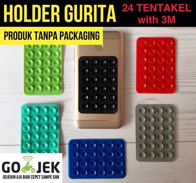 TENTAKEL TENTACLE GURITA ANTI SLIP HP MOTOR MOBIL HOLDER GOJEK GRAB