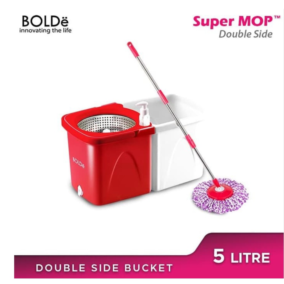 BOLDe Alat Pel Putar Pembersih Lantai BOLDe Super Mop DOUBLE SIDE / Black Adam Edition