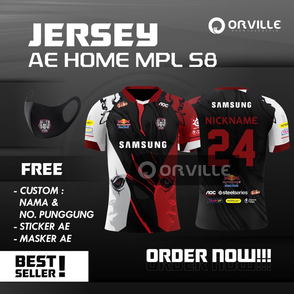 JERSEY ALTER EGO HOME AWAY TERBARU 2021 MPL S8 / FREE NICKNAME