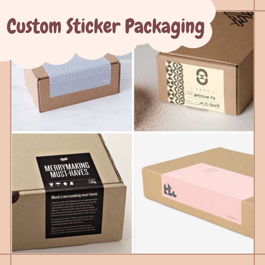 

CUSTOM CETAK STIKER BOX PACKAGING STIKER LABEL STICKER SEGEL KEMASAN A3+