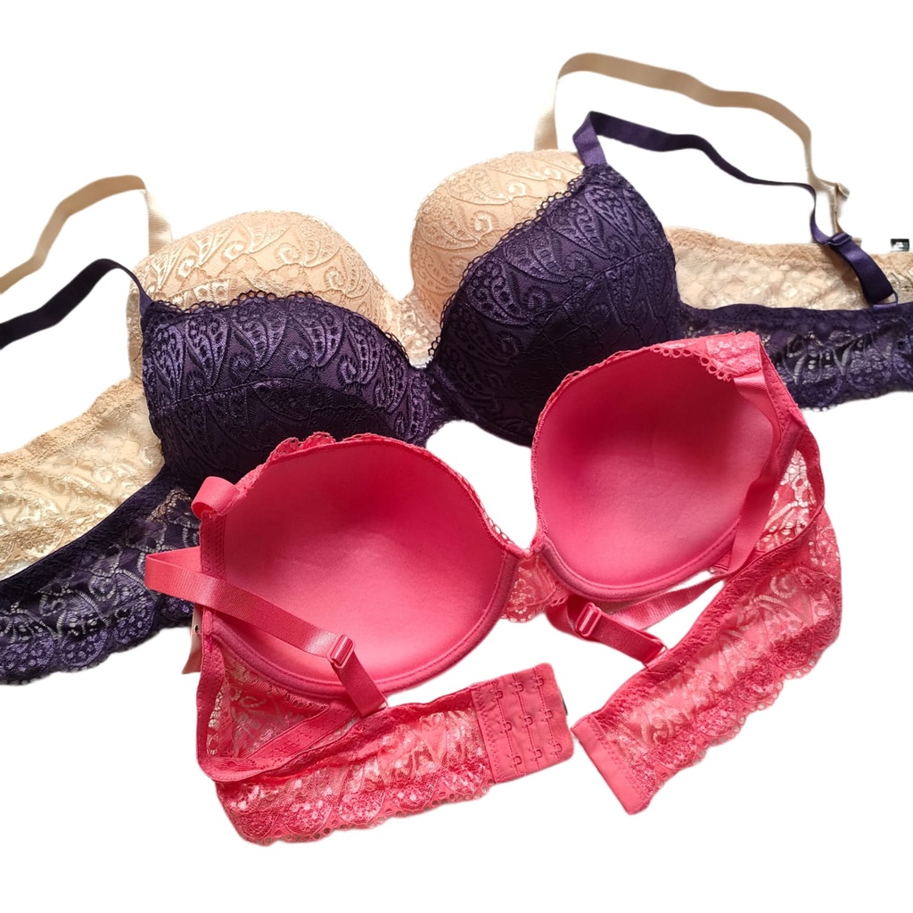 Bra Wanita Kawat Fashion Bra Push up Busa Tebal Bra Renda Brukat Sexy Bra BH Import