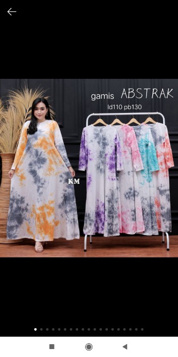 Gamis Jumbo Abstrak Tiedye Bali Busui Bumil Lengan Panjang Kekinian Batik Pekalongan Termurah