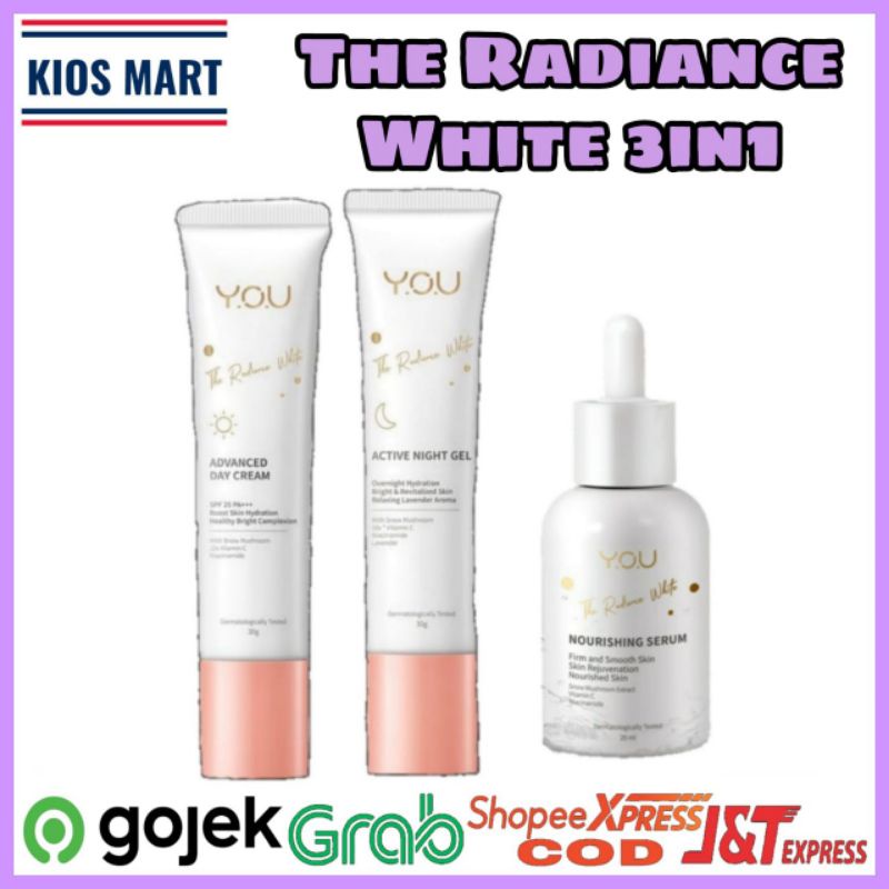 You The Radiance White Series Paket (Day Cream/Night Gel/Nourishing Serum/Toner/Facial Foam)