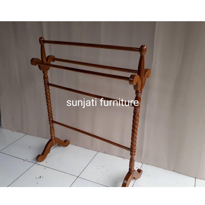 Jual Jemuran Handuk Kayu Jati Indonesia Shopee Indonesia