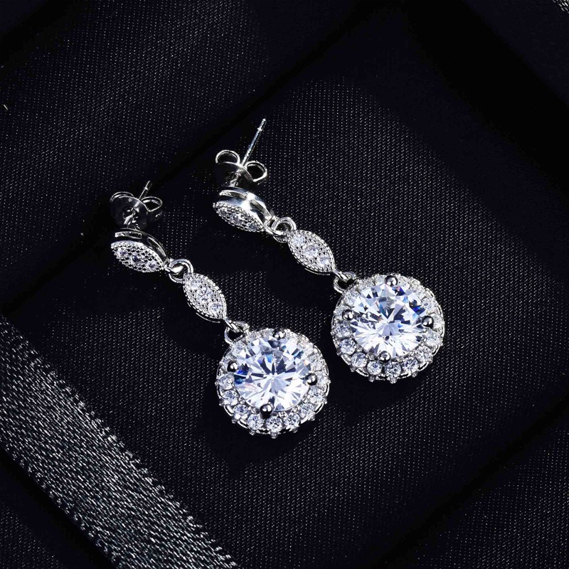 Anting Tusuk Gantung Wanita Warna Gold Desain Tetesan Air Hias Cubic Zirconia Gaya Trendy / Klasik Untuk Pernikahan