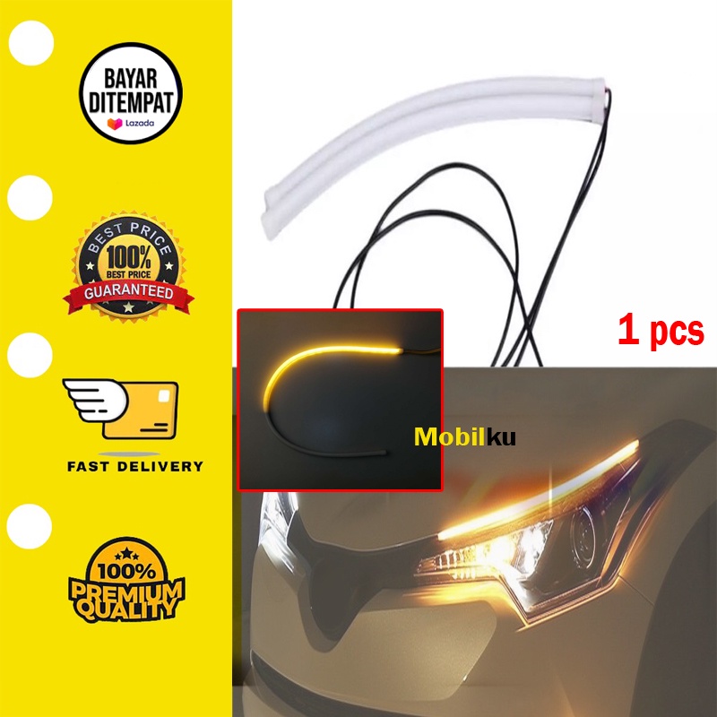 [BISA COD] Lampu Led Alis Neon 30cm Drl Flexible/Flexsibel Variasi Motor Mobil