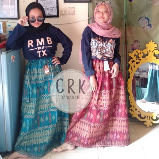 Rok Panjang Lebar Rok batik prada Rok katun murah. Batik murah
