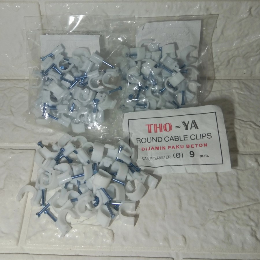 Klem Kabel 9 mm Plus Paku Beton Cable Clips 9 mm 1 Pack