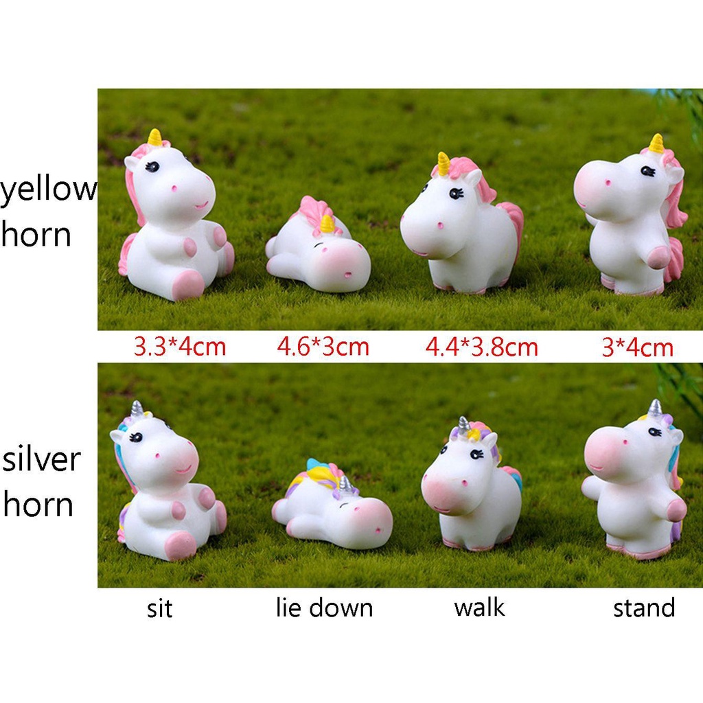 [Elegan] Unicorn Patung Multi-Posisi Mini Indah Miniatur Mainan Lanskap Mikro Bonsai Dekorasi Kerajinan Hadiah Anak Model Unicorn