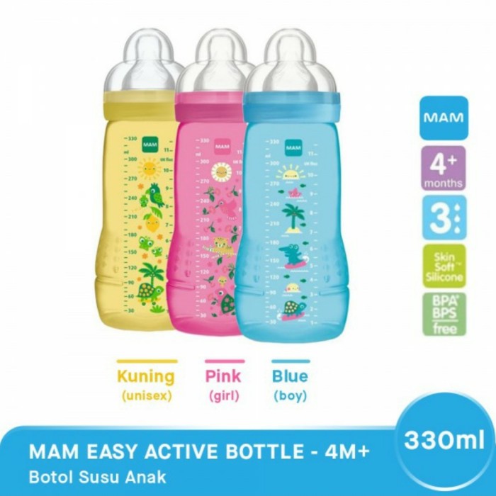 MAM Easy Active 270ml / 330ml Botol Susu Bayi 4m+ Transition Bottle Dot Feeding Nursing