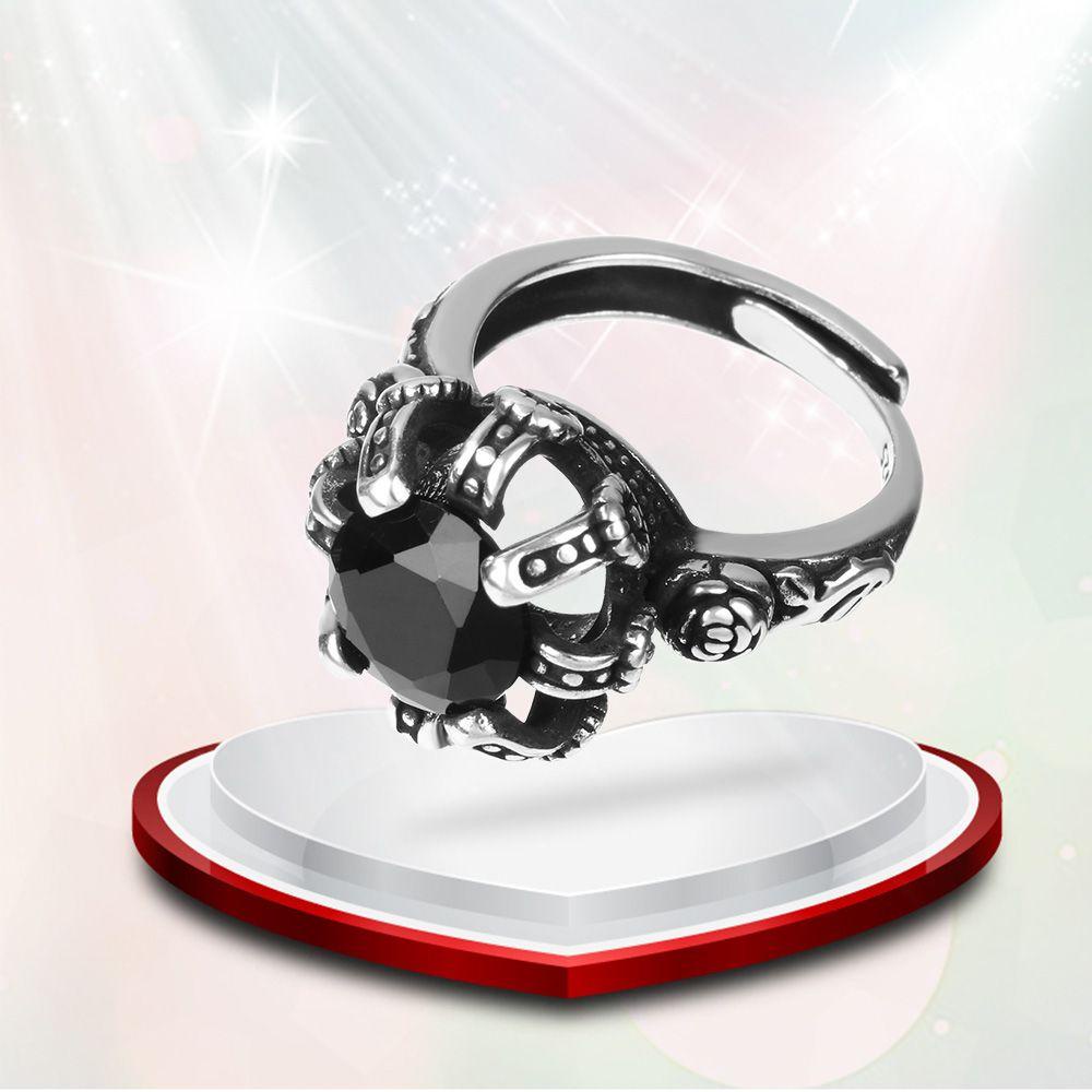Lily Ring Diamond Inlay Warna Perak Pembukaan Yang Dapat Disesuaikan Cincin Pesta