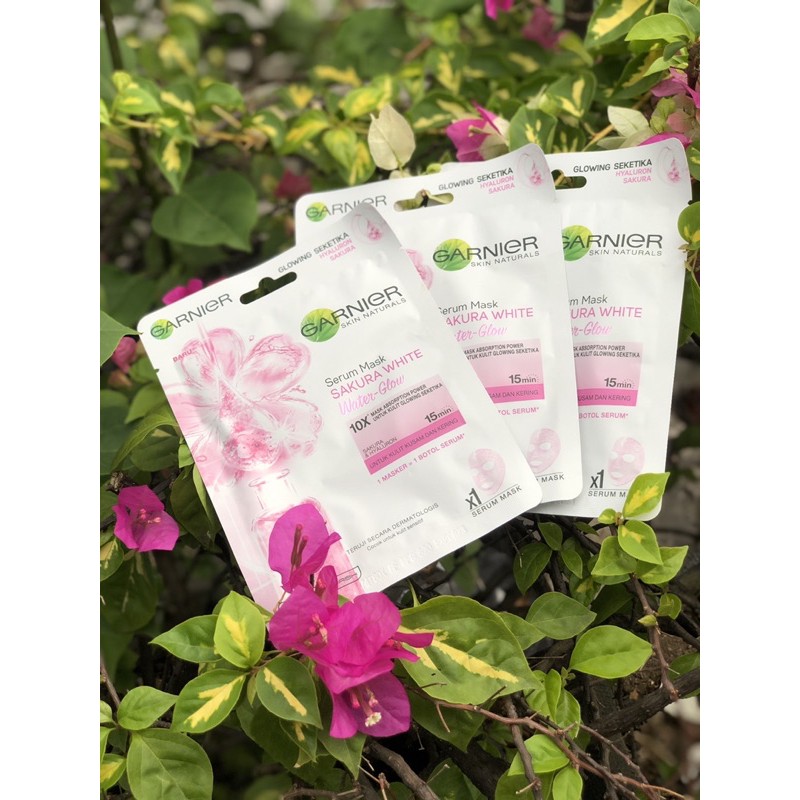 Garnier Serum Mask Sakura White Waterglow Skin Care (Masker Wajah Untuk Kulit Glowing Seketika)