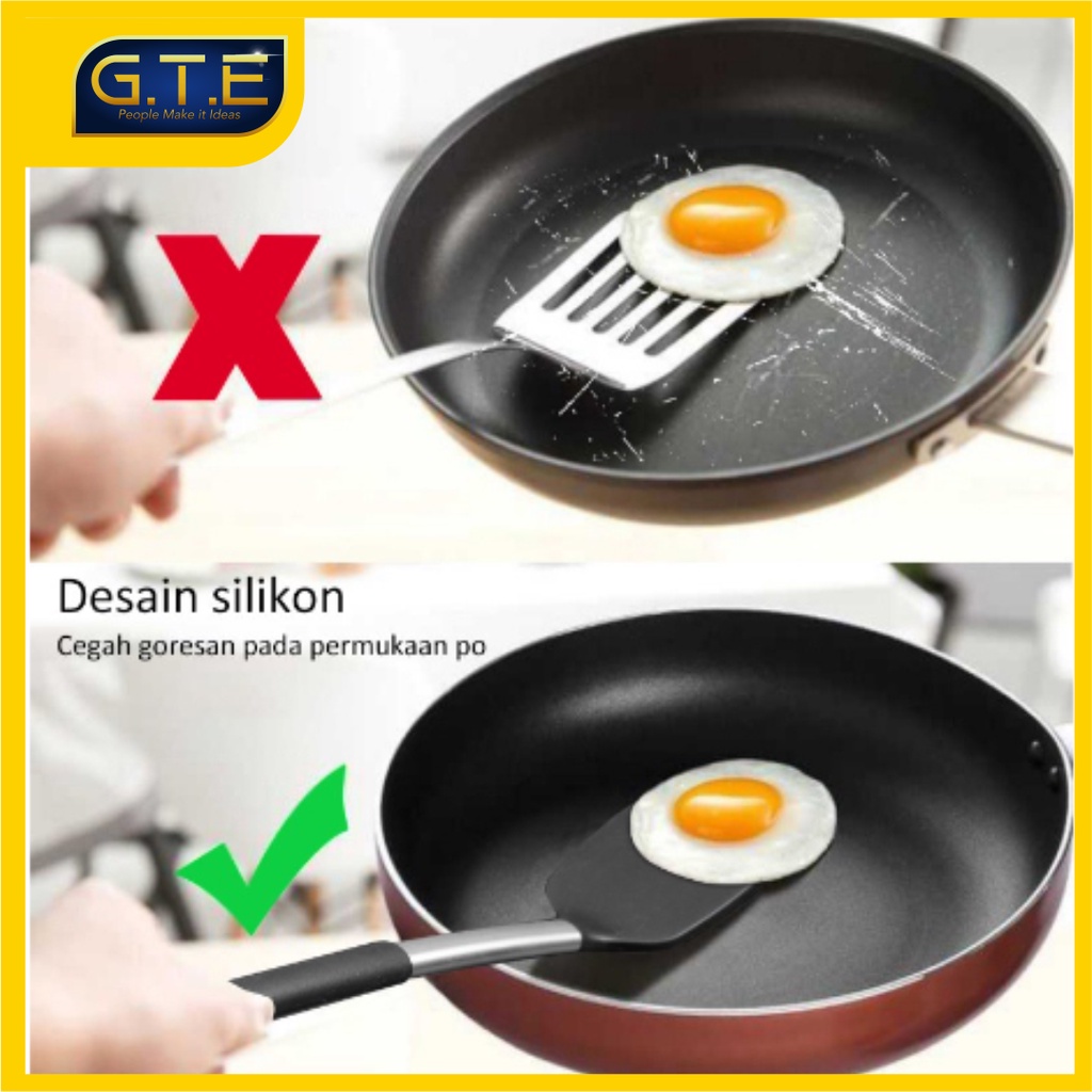 GTE | Kitchen Ware Spatula berbahan silikon food grade yang aman digunakan untuk memasak tidak mudah Lengket /Kitchenware spatula SET