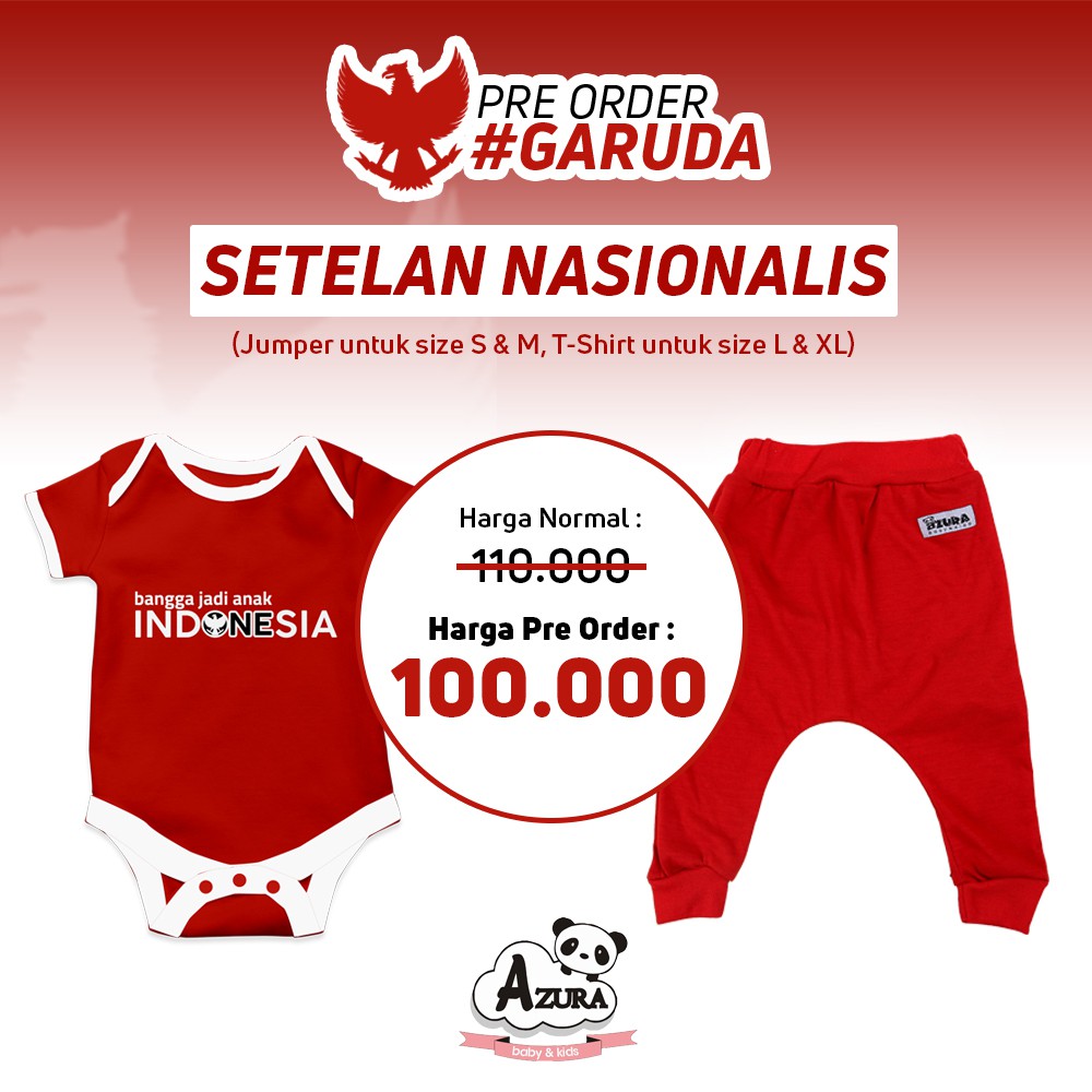 SETELAN BAJU ANAK KARAKTER GARUDA Spesial HUT RI Ke 73