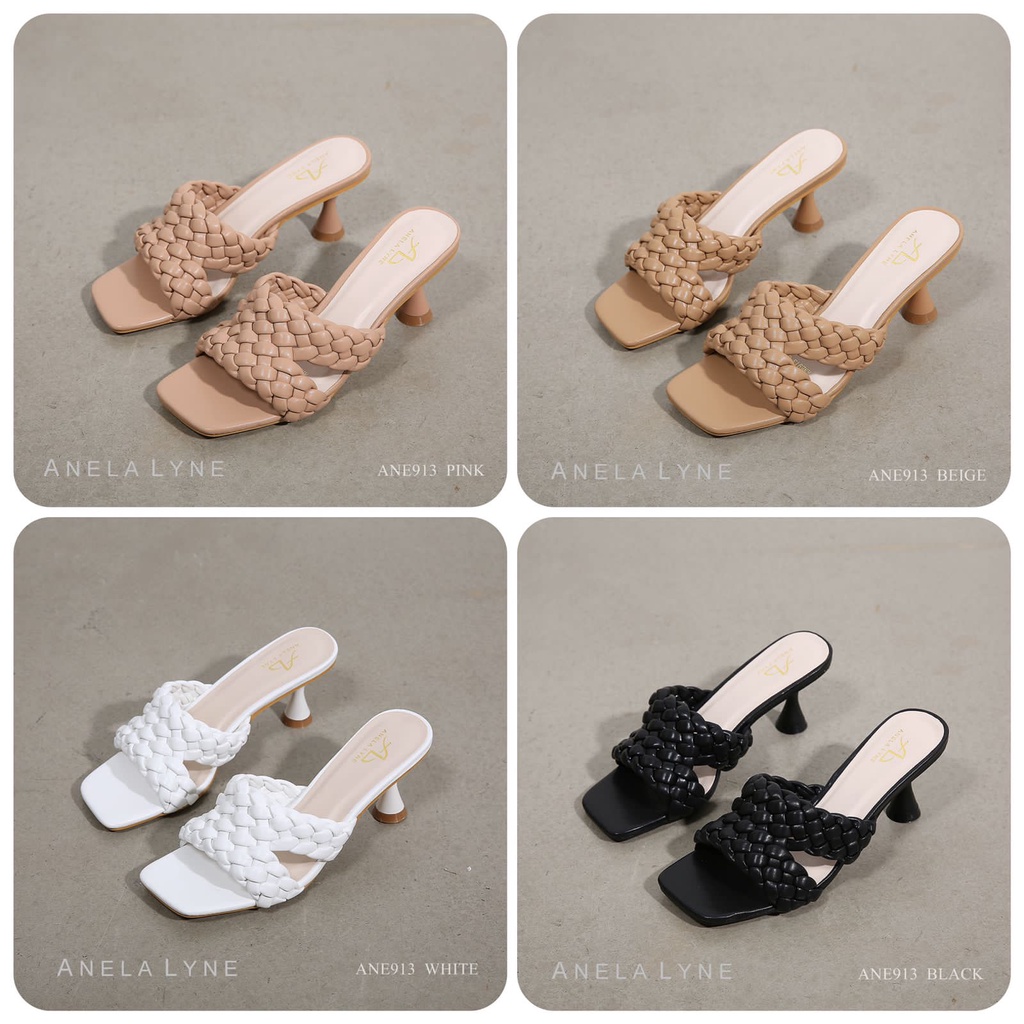 ANELA LYNE MULES HEELS DOUBLE STRAPS KEPANG ONESHA ANE913 ORIGINAL