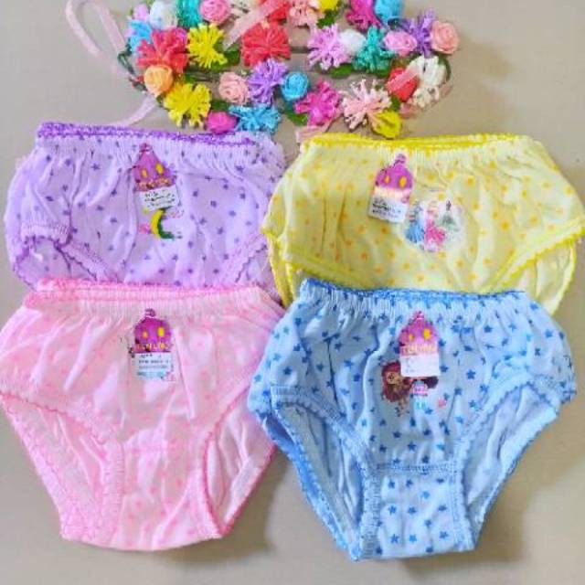 6 Pcs Celana Dalam Anak Perempuan - Random Motif Mix Warna - Murah Berkualitas