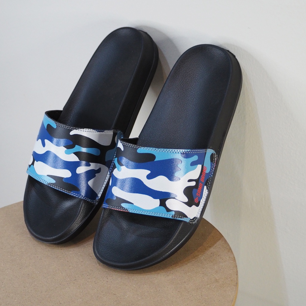 ART CAMO NAVY | Sandal Slide Pria Flip Flop Ringan Slip Slop Sendal Jepit Santai Simple Footwear