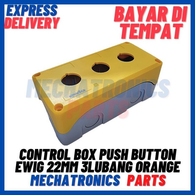 [BOX-9022] CONTROL BOX PUSH BUTTON EWIG 22MM 3LUBANG ORANGE