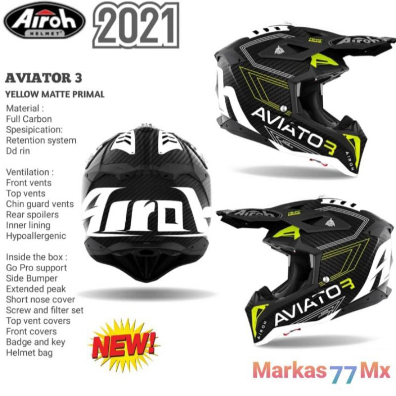 HELM AIROH AVIATOR 3 NEW LIMITED EDITION HELM AIROH AVIATOR 3 TERBARU LIMITED EDITION HELM AIROH