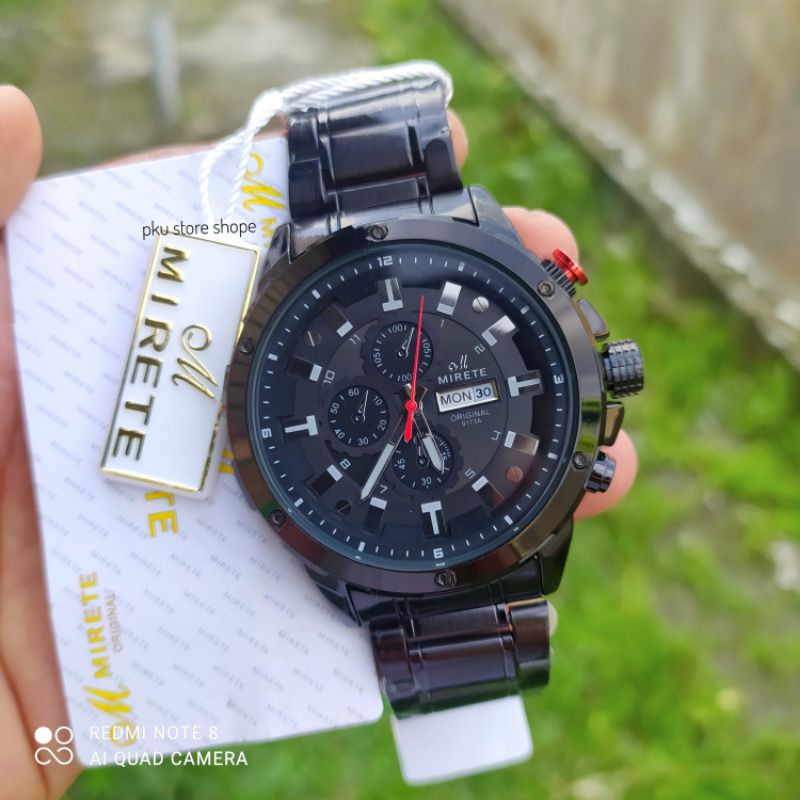 JAM MIRETE SPORT☑️ RANTAI STAINLIS STEL JAM TANGAN PRIA TAHAN AIR RANTAI STAINLIS STEL ANTI KARAT, JAM TANGAN IMPORT MIRETE