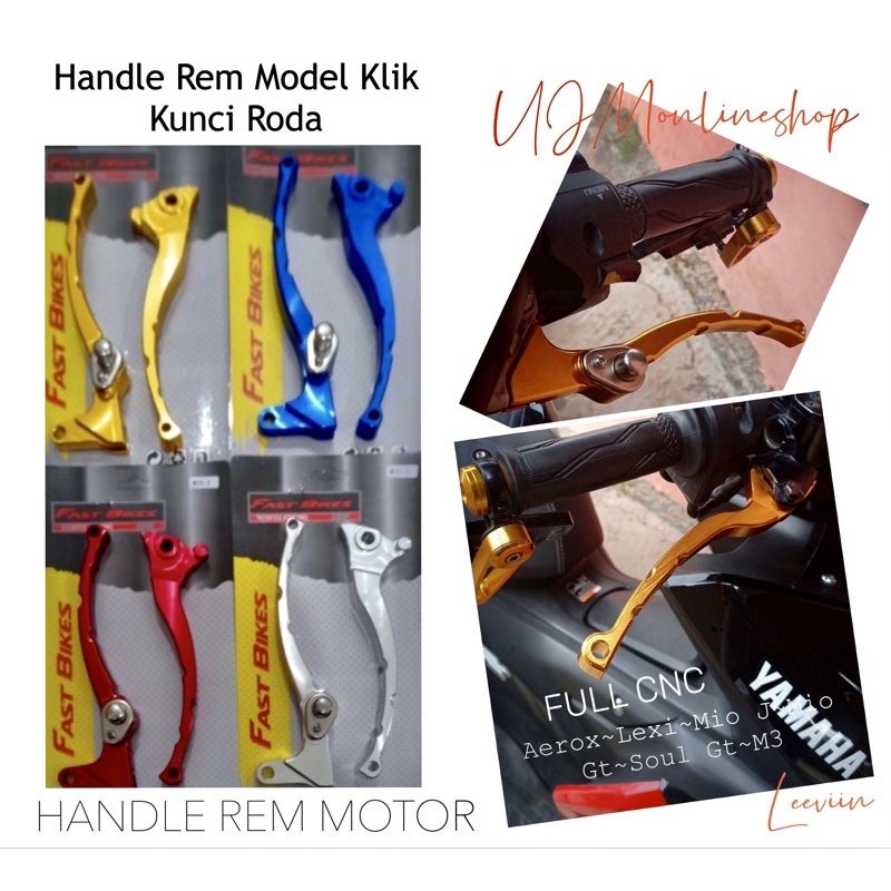 Handle Rem Full Cnc Model Klik Kunci Roda Buat Aerox/Mio J/Mio Gt/Soul Gt/M3/Mio Z/Fino 125/Xeon New