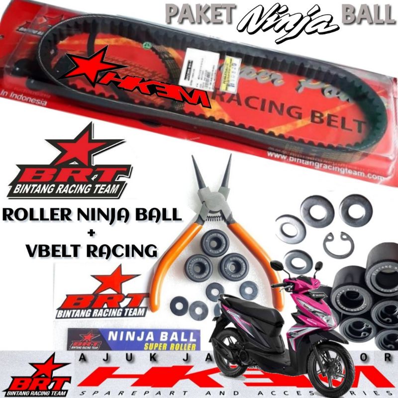 PAKET BRT ROLLER RACING BELT BRT BEAT FI ESP ROLLER RACING BRT 8 9 10 11 13 GRAM ORIGINAL HONDA GENU