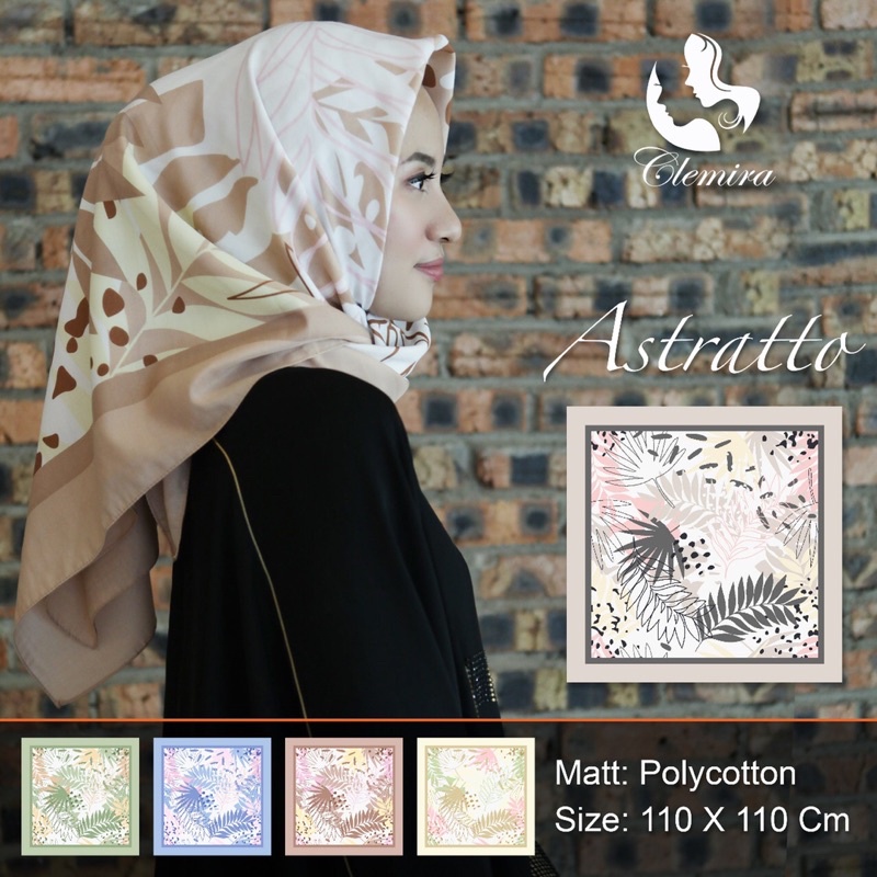 Hijab Segi Empat Motif Hitam Putih / JILBAB SEGIEMPAT SILK POLYCOTTON-4