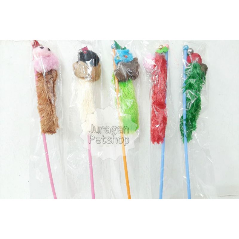 Mainan Lidi-Lidian Kucing | Mainan Kucing Pancingan Stick Lidi Warna