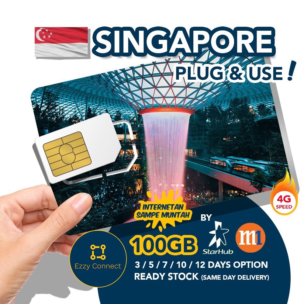 3/5/7/14/30 DAYS 100GB 4G+ Singapore simcard , STARHUB / M1 NETWORK Singapore sim card